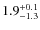 $ 1.9 _{\rm - 1.3 }^{+ 0.1 }$
