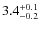 $ 3.4 _{\rm - 0.2 }^{+ 0.1 }$