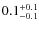 $ 0.1 _{\rm - 0.1 }^{+ 0.1 }$