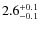 $ 2.6 _{\rm - 0.1 }^{+ 0.1 }$