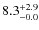 $ 8.3 _{\rm - 0.0 }^{+ 2.9 }$