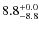 $ 8.8 _{\rm - 8.8 }^{+ 0.0 }$