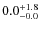 $ 0.0 _{\rm - 0.0 }^{+ 1.8 }$