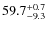 $ 59.7 _{\rm - 9.3 }^{+ 0.7 }$