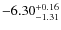 $ -6.30 _{\rm -1.31 }^{+ 0.16 }$