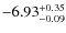 $ -6.93 _{\rm -0.09 }^{+ 0.35 }$