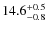 $ 14.6 _{\rm - 0.8 }^{+ 0.5 }$