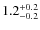 $ 1.2 _{\rm - 0.2 }^{+ 0.2 }$