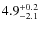 $ 4.9 _{\rm - 2.1 }^{+ 0.2 }$