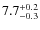 $ 7.7 _{\rm - 0.3 }^{+ 0.2 }$