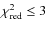 $\chi^2_{\rm red}\le3$