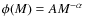 $\phi(M)=AM^{-\alpha}$