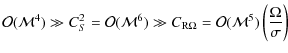$\displaystyle \mathcal{O}(\mathcal{M}^4)
\gg C_S^2 = \mathcal{O}(\mathcal{M}^6)...
...{{\rm R}\Omega} = \mathcal{O}(\mathcal{M}^5) \left(\frac{\Omega}{\sigma}\right)$