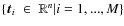 $ \left\{\vec{t}_i
\;\in\; \mathbb{R}^n \vert i=1,...,M\right\}$