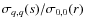 $\sigma_{q,q}(s)/\sigma_{0,0}(r)$