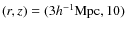 $(r,z)=(3h^{-1}{\rm Mpc},10)$