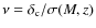 $\nu=\delta_{\rm c}/\sigma(M,z)$