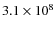 $3.1\times 10^{8}$