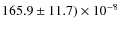 $165.9 \pm 11.7) \times 10^{-8}$