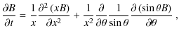 $\displaystyle \frac{\partial B}{\partial t} = \frac{1}{x}\frac{\partial^{2}\lef...
...\frac{1}{\sin\theta}\frac{\partial\left(\sin\theta B\right)}{\partial\theta} ~,$