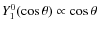 $Y_1^0(\cos\theta)\propto \cos\theta$