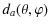 $\displaystyle d_{a}(\theta,\varphi)$