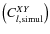 $\big(C^{XY}_{l,{\rm simul}}\big)$