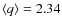 $\langle q \rangle = 2.34$