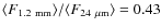 $\langle F_{\rm {1.2~mm}}\rangle/\langle F_{\rm {24~\mu m}}\rangle = 0.43$