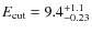 $E_{\rm cut}=9.4^{+1.1}_{-0.23}$