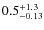 $\rm0.5^{+1.3}_{-0.13}$