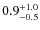 $\rm0.9^{+1.0}_{-0.5}$