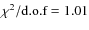$\chi^2/\rm d.o.f=1.01$
