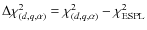 $\Delta \chi ^2_{(d,q,\alpha )}=\chi ^2_{(d,q,\alpha )}-\chi ^2_{\rm ESPL}$