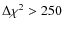 $\Delta\chi^2 > 250$
