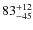 $\rm 83^{+12}_{-45}$