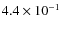 $4.4 \times 10^{-1}$