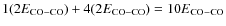 $ 1(2E_{\rm CO-CO}) + 4(2E_{\rm CO-CO}) = 10E_{\rm CO-CO}$