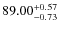 $89.00^{\rm +0.57}_{-0.73}$