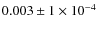 $0.003\pm1\times10^{-4}$