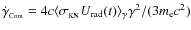 $\dot\gamma_{_{\rm Com}} = 4c\langle \sigma_{_{\rm KN}}U_{\rm rad}(t)\rangle_{\gamma}\gamma^2/
(3m_{\rm e} c^2)$