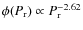 $\phi (P_{\rm r}) \propto P_{\rm r}^{-2.62}$