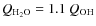 $Q_{\rm H_2O} = 1.1~Q_{\rm OH}$