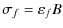 $\displaystyle \sigma_f = \varepsilon_f B$
