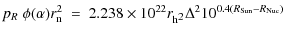 $\displaystyle p_{\scriptstyle R}\;\phi(\alpha) r_{\rm n}^2~=~
2.238 \times 10^{...
...le 2}} \Delta^{\scriptstyle 2}
10^{\scriptstyle 0.4(R_{\rm Sun} - R_{\rm Nuc})}$