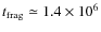 $t_{\rm frag} \simeq 1.4\times10^6$