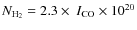 $N_{\rm H_2} =
2.3 \times\ I_{\rm CO} \times 10^{20}$