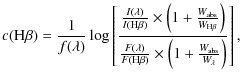 $\displaystyle c({\rm H}\beta)=\frac{1}{f(\lambda)} \log\left[\frac{\frac{I(\lam...
...a)}{F({\rm H}\beta)}\times
\Big(1+\frac{W_{\rm abs}}{W_{\lambda}}\Big)}\right],$
