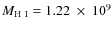 $M_{\rm H~ I} = 1.22~\times~10 ^9$