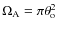 $\Omega_{\rm A} = \pi\theta_{\rm o}^2$